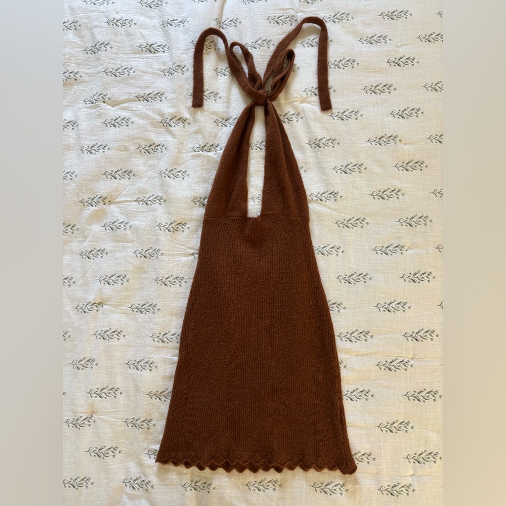 Staple & Hue Brown Knit Halter Top